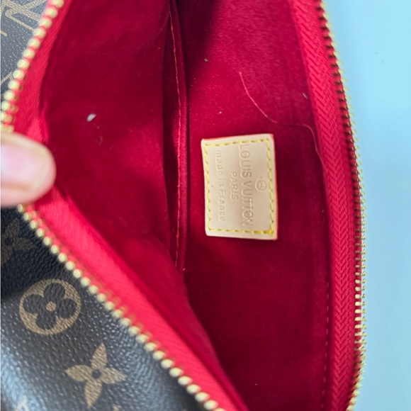 Fashion  Monogram Clutch with Red Accent - Picture 2 of 4